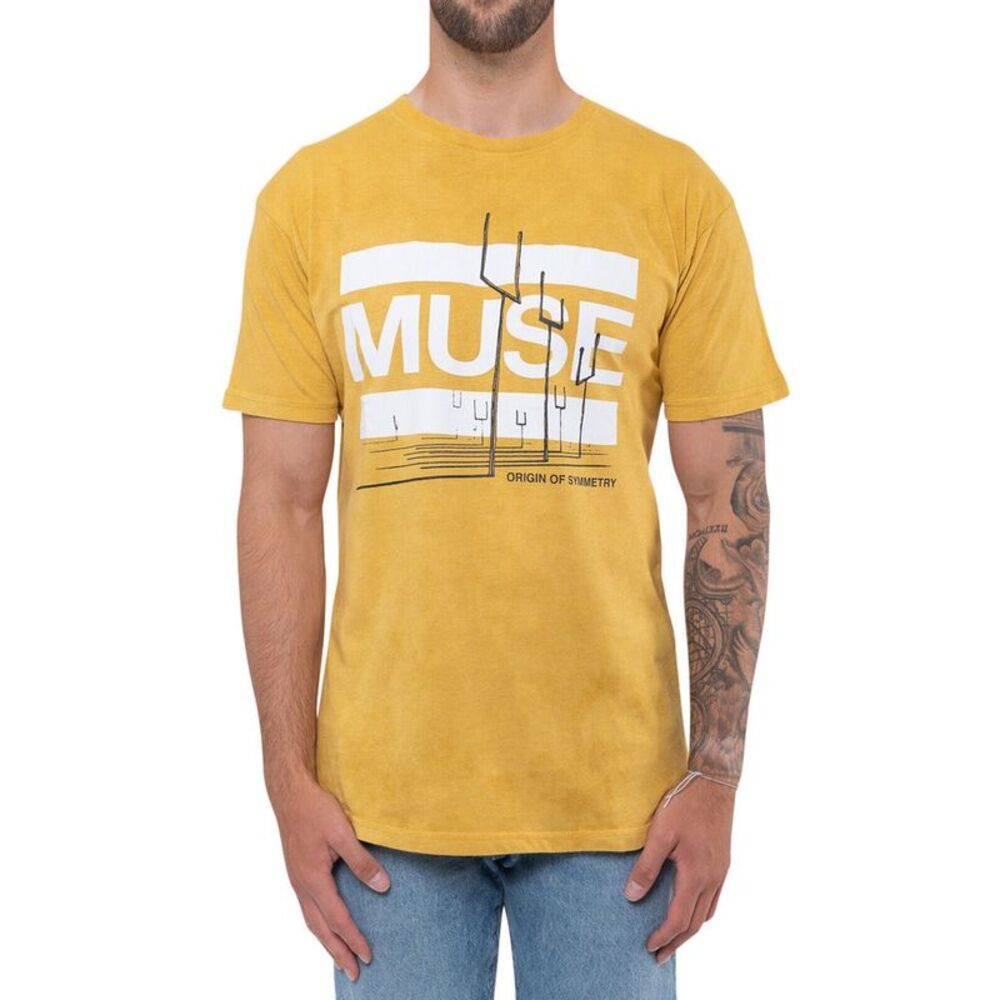 Muse Unisex Adult Origin Of Symmetry Mineral Wash T-Shirt / Yellow